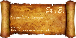 Szamák Emese névjegykártya